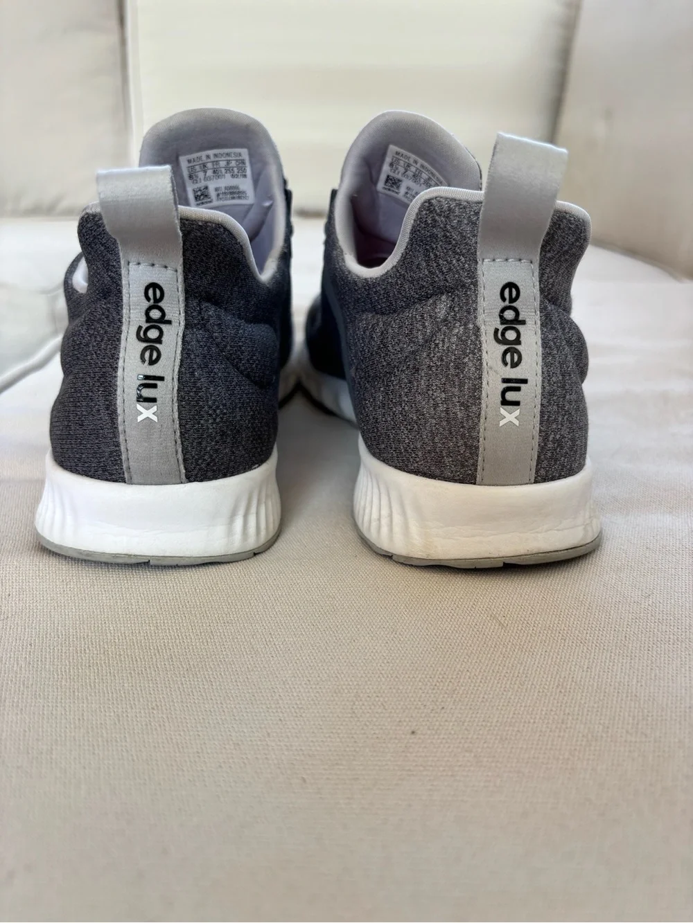 Women’s Adidas Edge Lux Clima Gray Knit Athletic Sneakers